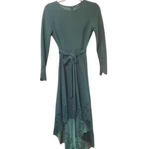 Shein green high low dress